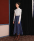 Curve Cut Denim Skirt